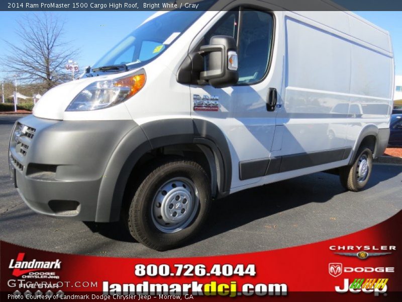 Bright White / Gray 2014 Ram ProMaster 1500 Cargo High Roof