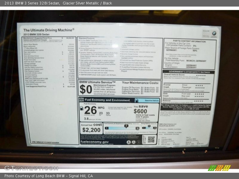 Glacier Silver Metallic / Black 2013 BMW 3 Series 328i Sedan