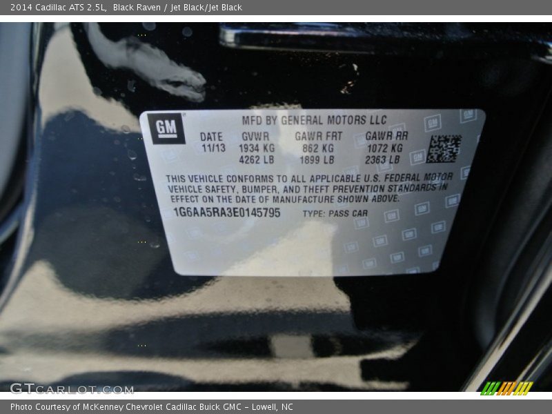 Black Raven / Jet Black/Jet Black 2014 Cadillac ATS 2.5L