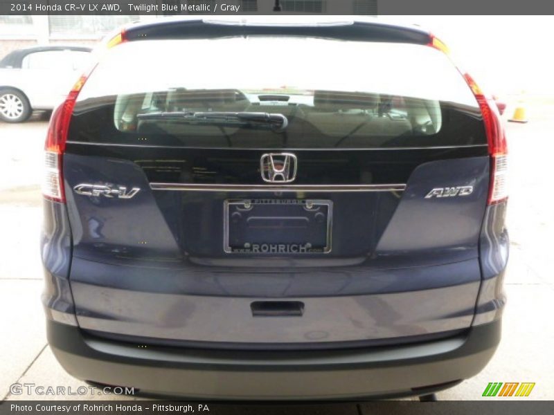 Twilight Blue Metallic / Gray 2014 Honda CR-V LX AWD