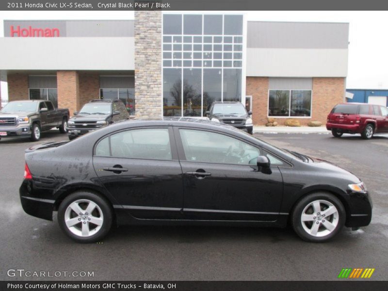 Crystal Black Pearl / Black 2011 Honda Civic LX-S Sedan