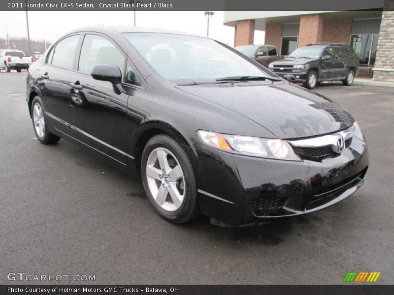 Crystal Black Pearl / Black 2011 Honda Civic LX-S Sedan