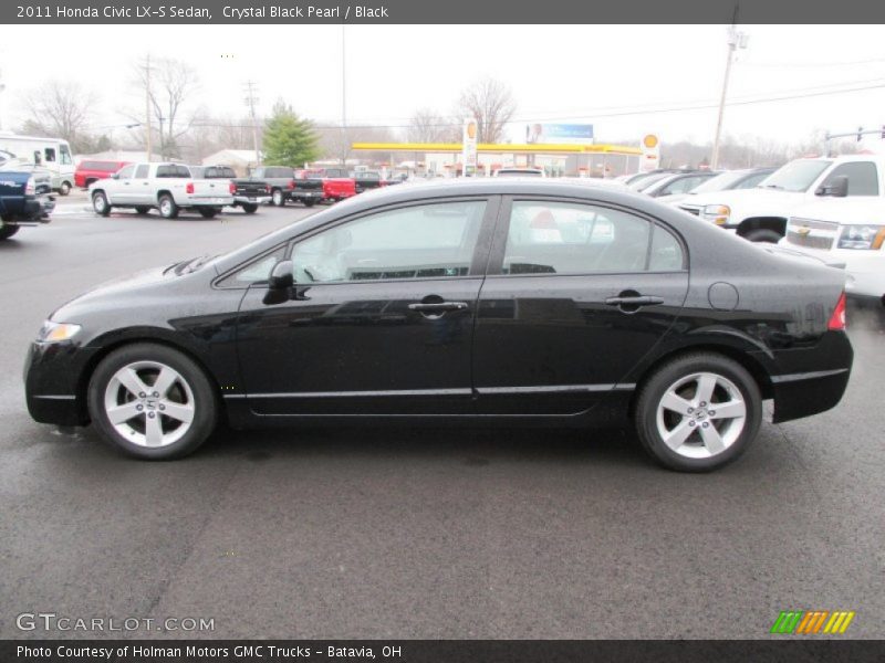 Crystal Black Pearl / Black 2011 Honda Civic LX-S Sedan
