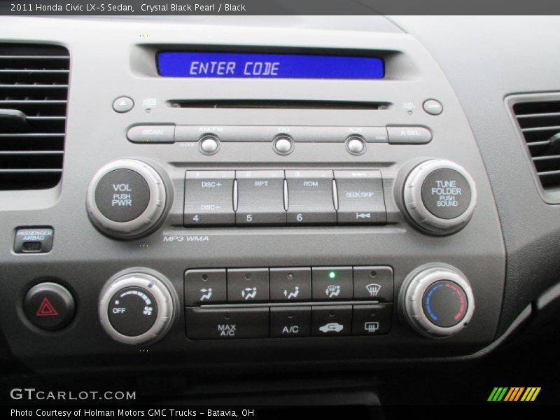 Crystal Black Pearl / Black 2011 Honda Civic LX-S Sedan