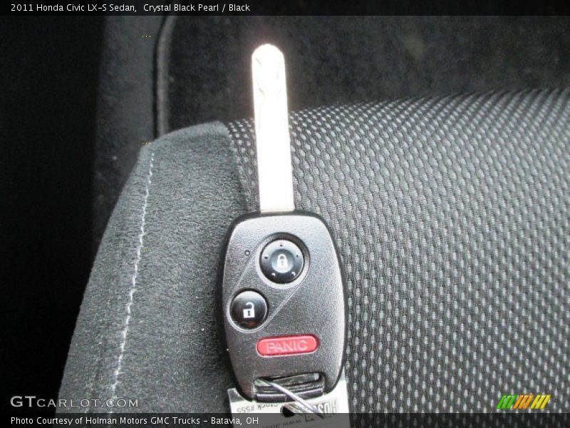 Crystal Black Pearl / Black 2011 Honda Civic LX-S Sedan