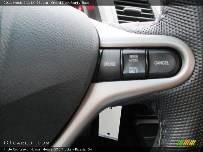 Crystal Black Pearl / Black 2011 Honda Civic LX-S Sedan