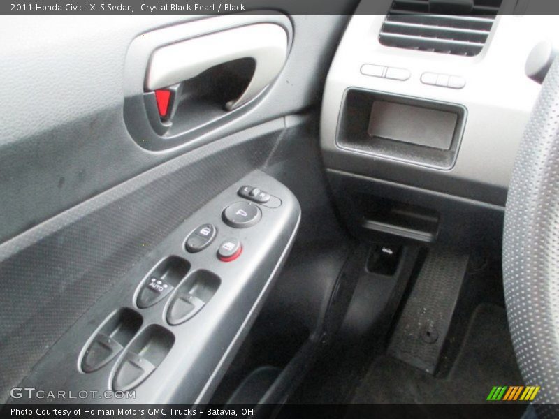 Crystal Black Pearl / Black 2011 Honda Civic LX-S Sedan