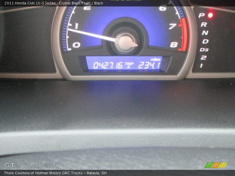 Crystal Black Pearl / Black 2011 Honda Civic LX-S Sedan