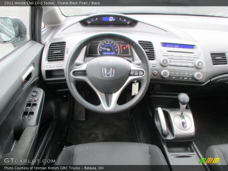Crystal Black Pearl / Black 2011 Honda Civic LX-S Sedan