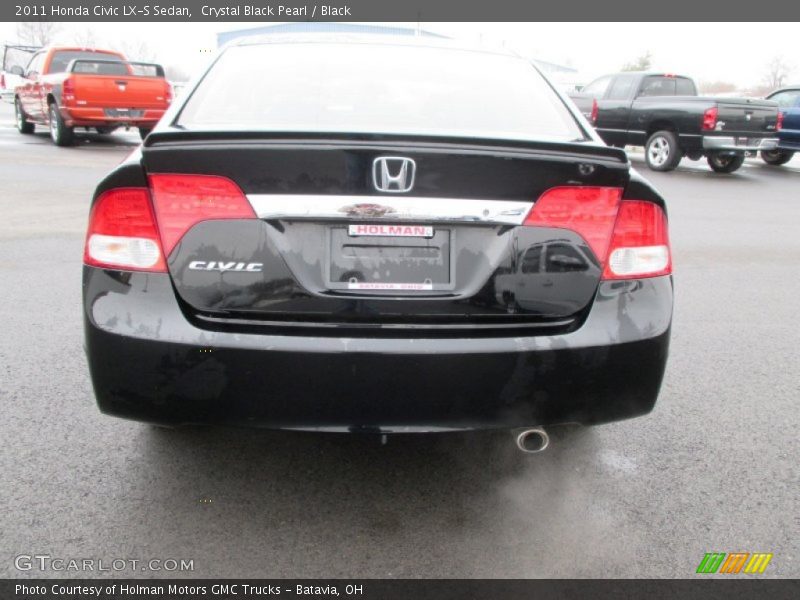 Crystal Black Pearl / Black 2011 Honda Civic LX-S Sedan