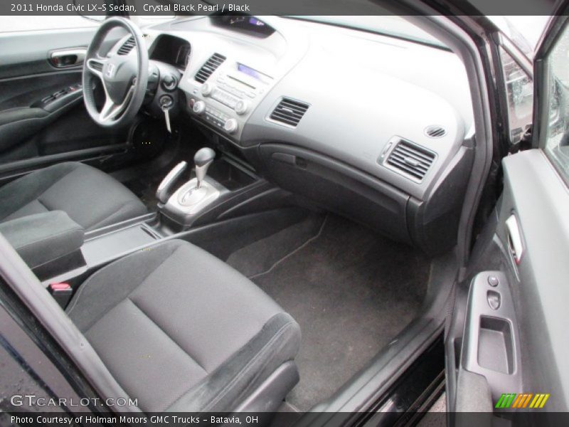 Crystal Black Pearl / Black 2011 Honda Civic LX-S Sedan