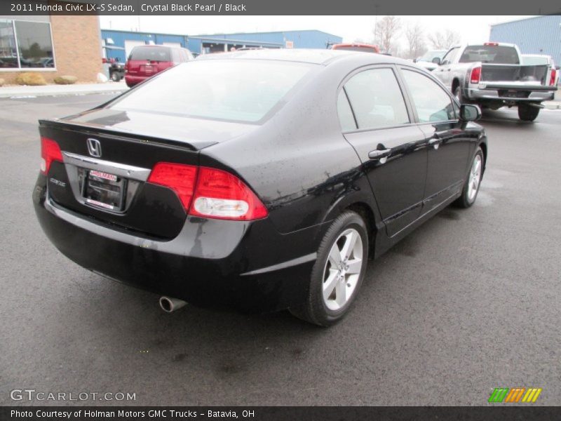Crystal Black Pearl / Black 2011 Honda Civic LX-S Sedan