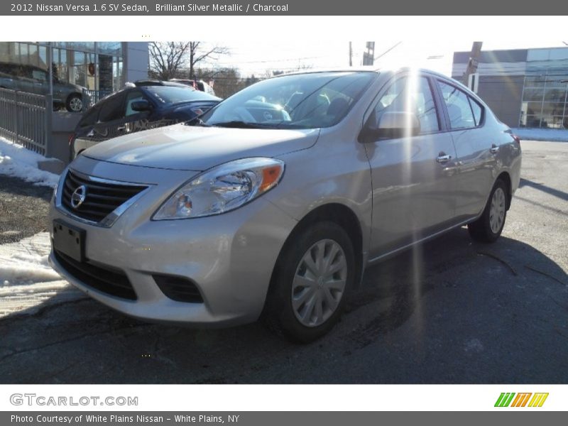 Brilliant Silver Metallic / Charcoal 2012 Nissan Versa 1.6 SV Sedan