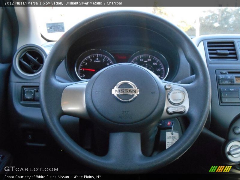 Brilliant Silver Metallic / Charcoal 2012 Nissan Versa 1.6 SV Sedan
