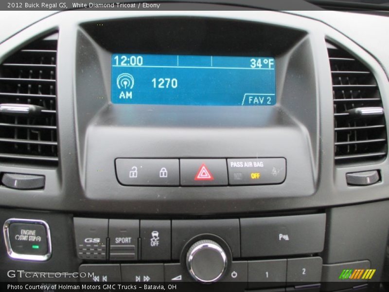 White Diamond Tricoat / Ebony 2012 Buick Regal GS