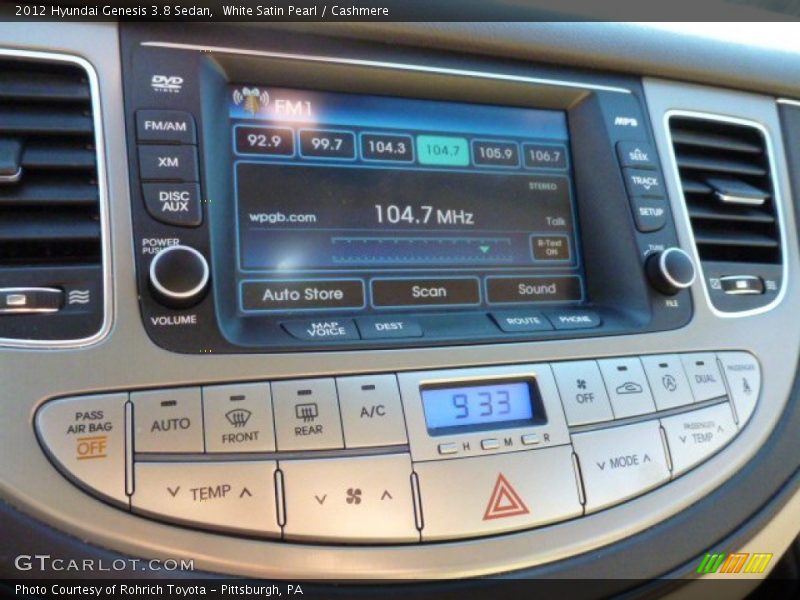 White Satin Pearl / Cashmere 2012 Hyundai Genesis 3.8 Sedan