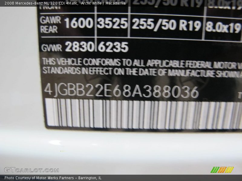 Arctic White / Macadamia 2008 Mercedes-Benz ML 320 CDI 4Matic