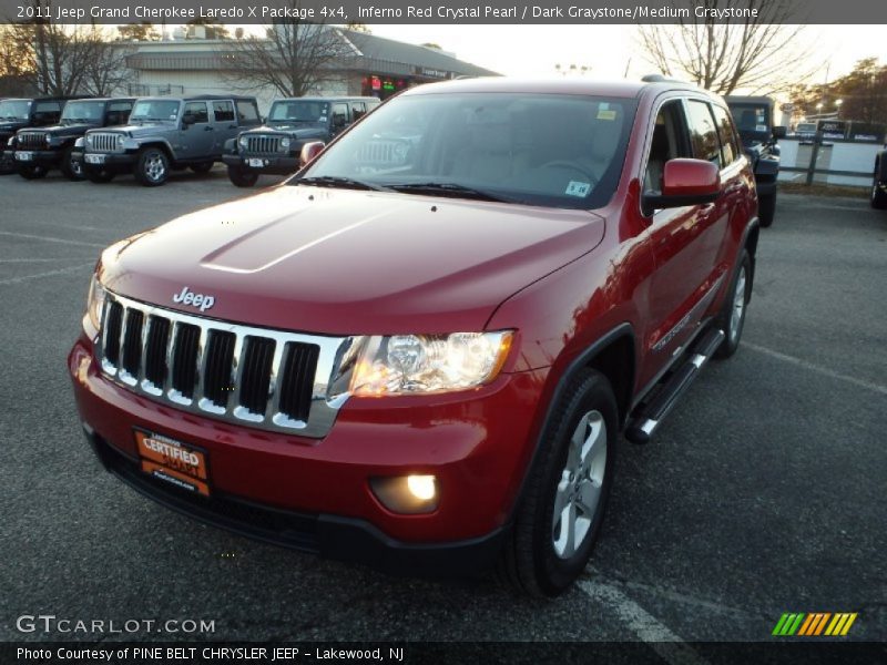 Inferno Red Crystal Pearl / Dark Graystone/Medium Graystone 2011 Jeep Grand Cherokee Laredo X Package 4x4