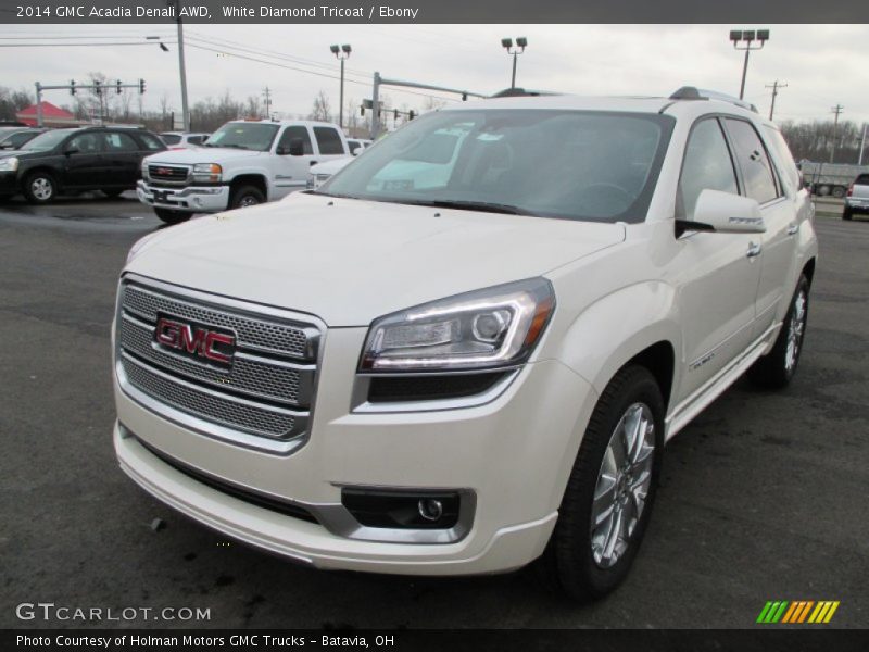 White Diamond Tricoat / Ebony 2014 GMC Acadia Denali AWD