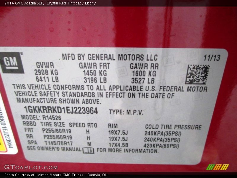 Crystal Red Tintcoat / Ebony 2014 GMC Acadia SLT
