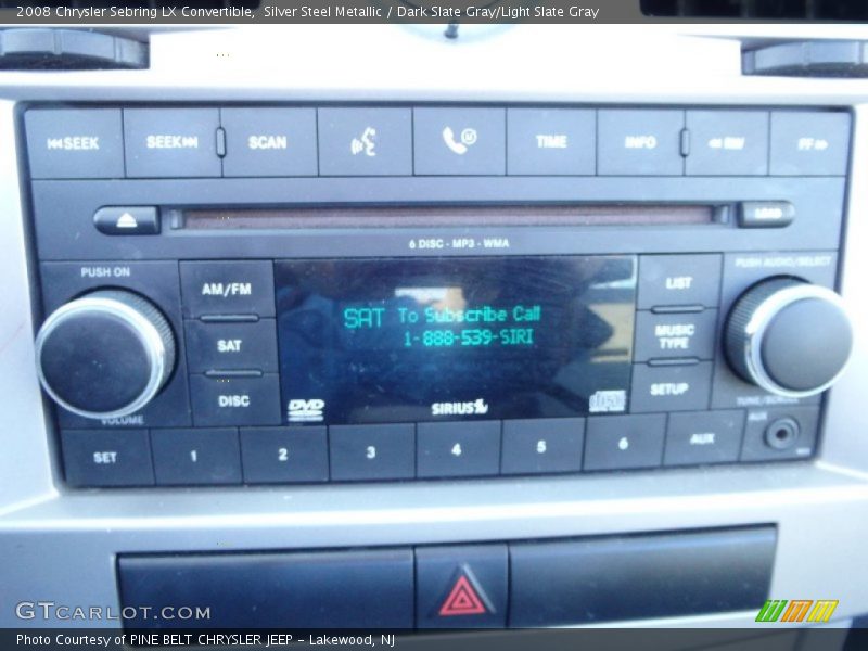 Silver Steel Metallic / Dark Slate Gray/Light Slate Gray 2008 Chrysler Sebring LX Convertible