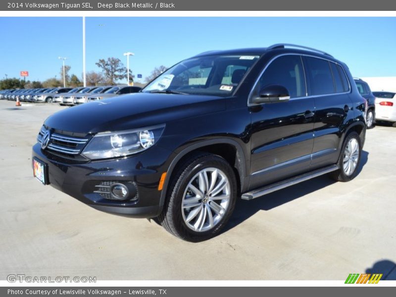 Deep Black Metallic / Black 2014 Volkswagen Tiguan SEL