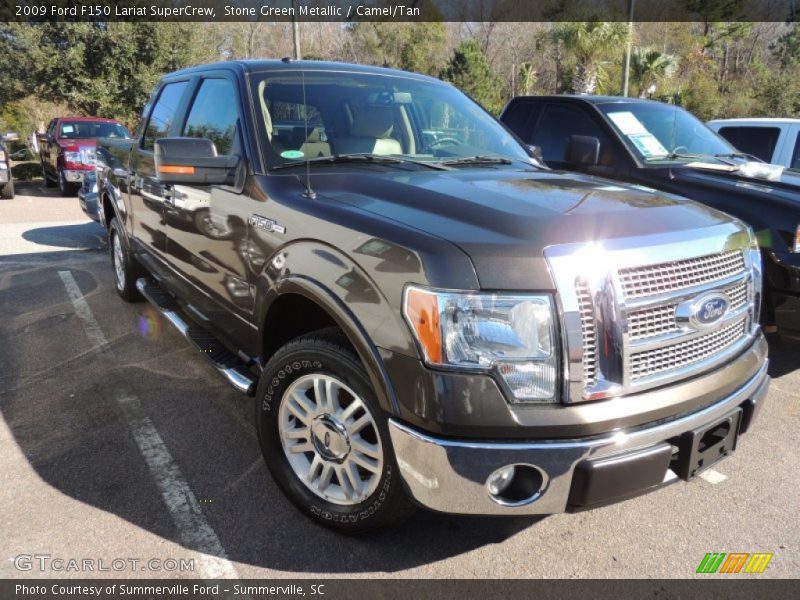 Stone Green Metallic / Camel/Tan 2009 Ford F150 Lariat SuperCrew