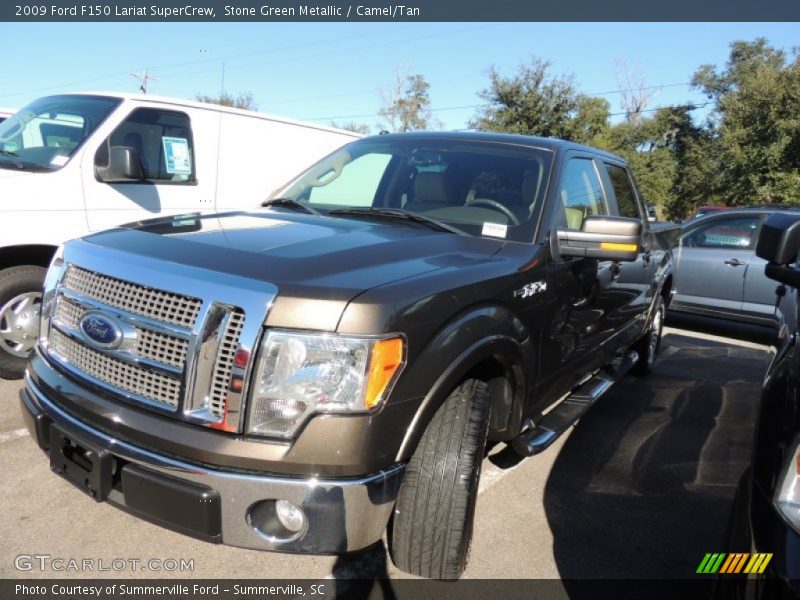 Stone Green Metallic / Camel/Tan 2009 Ford F150 Lariat SuperCrew