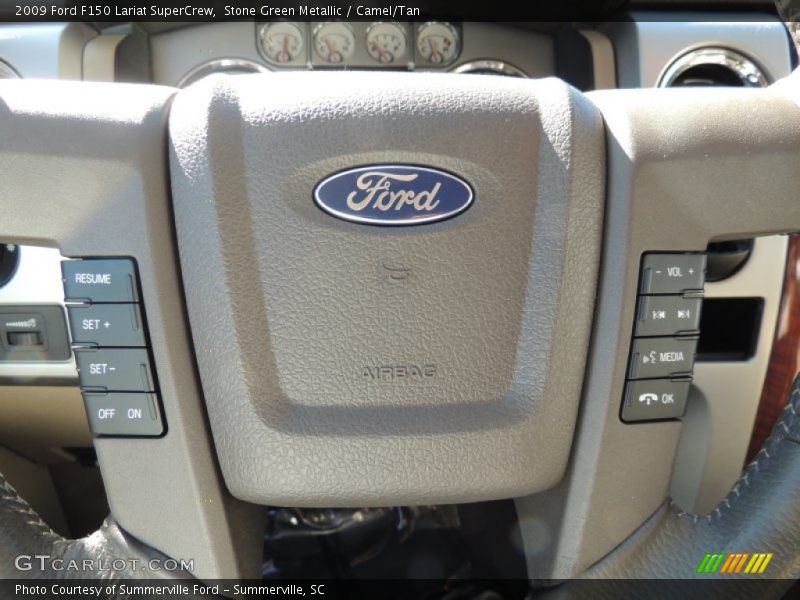 Stone Green Metallic / Camel/Tan 2009 Ford F150 Lariat SuperCrew