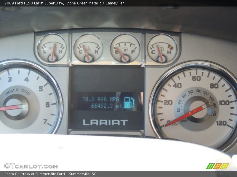 Stone Green Metallic / Camel/Tan 2009 Ford F150 Lariat SuperCrew