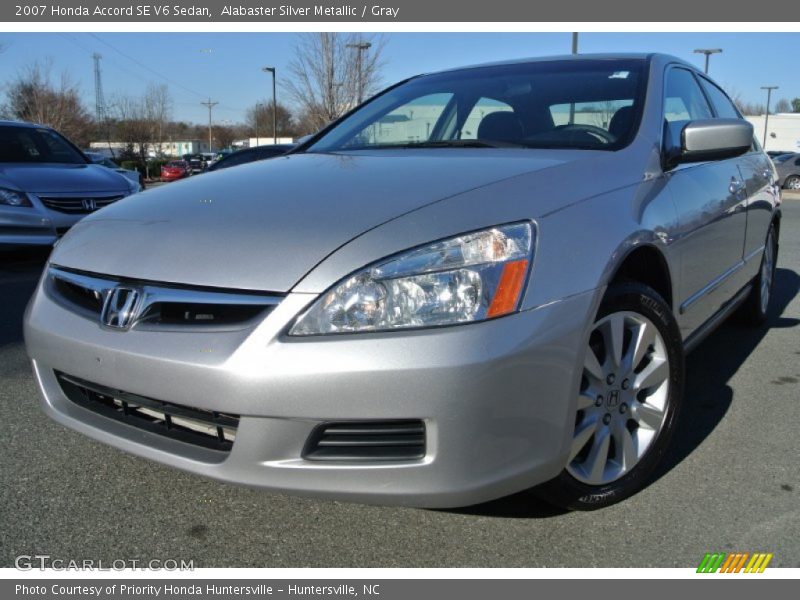 Alabaster Silver Metallic / Gray 2007 Honda Accord SE V6 Sedan