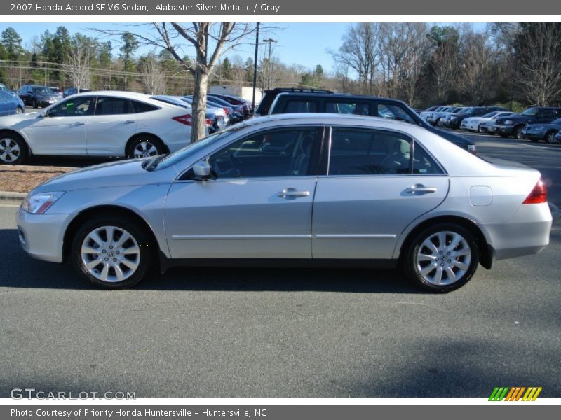 Alabaster Silver Metallic / Gray 2007 Honda Accord SE V6 Sedan