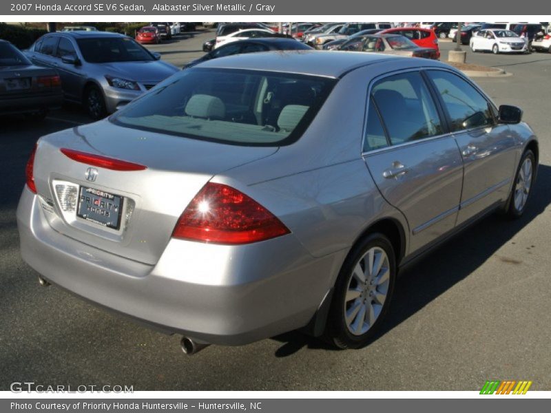 Alabaster Silver Metallic / Gray 2007 Honda Accord SE V6 Sedan