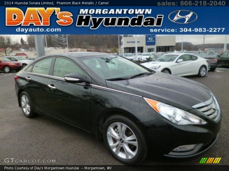 Phantom Black Metallic / Camel 2014 Hyundai Sonata Limited