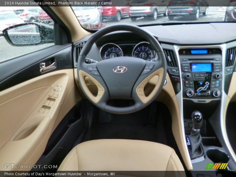 Phantom Black Metallic / Camel 2014 Hyundai Sonata Limited