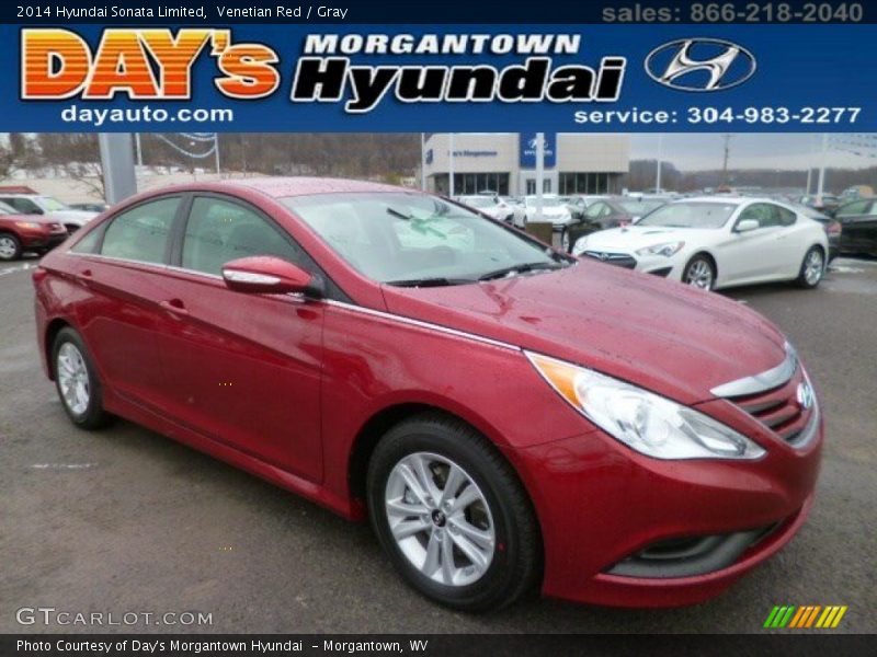 Venetian Red / Gray 2014 Hyundai Sonata Limited