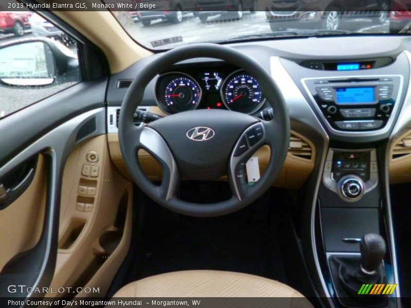 Monaco White / Beige 2013 Hyundai Elantra GLS