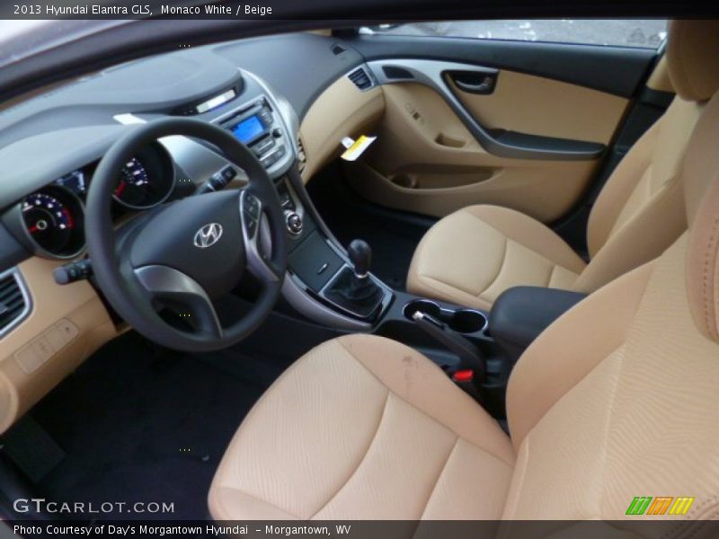 Monaco White / Beige 2013 Hyundai Elantra GLS