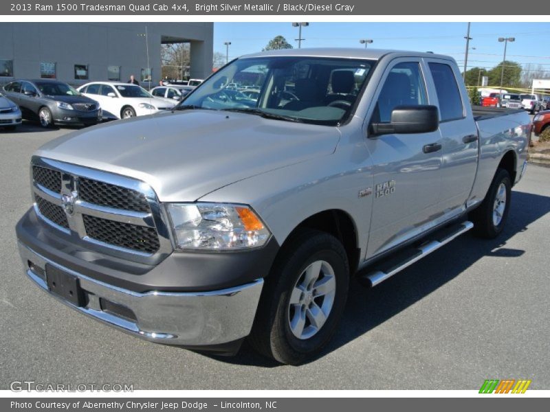 Bright Silver Metallic / Black/Diesel Gray 2013 Ram 1500 Tradesman Quad Cab 4x4