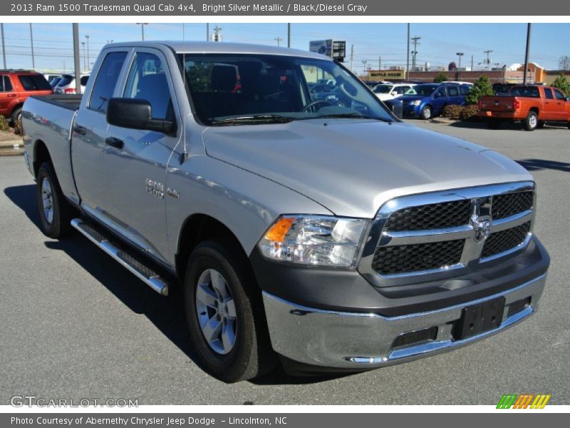 Bright Silver Metallic / Black/Diesel Gray 2013 Ram 1500 Tradesman Quad Cab 4x4