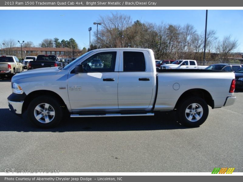 Bright Silver Metallic / Black/Diesel Gray 2013 Ram 1500 Tradesman Quad Cab 4x4