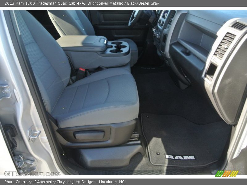 Bright Silver Metallic / Black/Diesel Gray 2013 Ram 1500 Tradesman Quad Cab 4x4