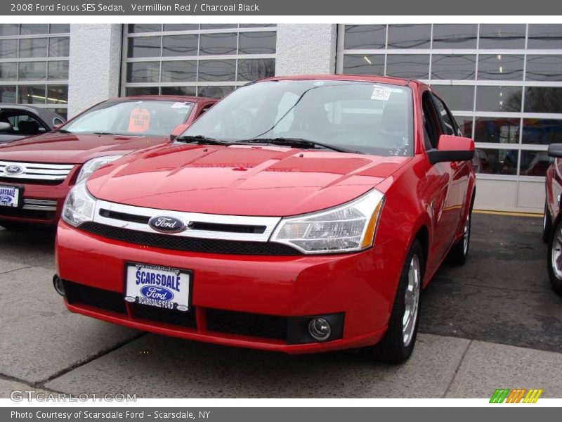 Vermillion Red / Charcoal Black 2008 Ford Focus SES Sedan