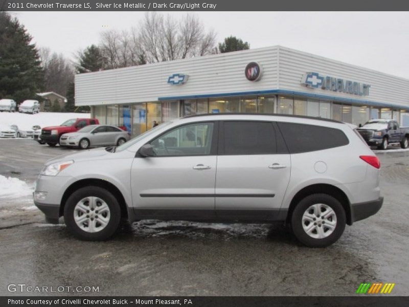 Silver Ice Metallic / Dark Gray/Light Gray 2011 Chevrolet Traverse LS