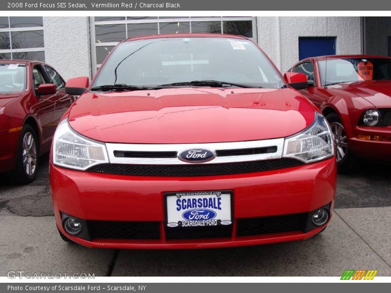 Vermillion Red / Charcoal Black 2008 Ford Focus SES Sedan