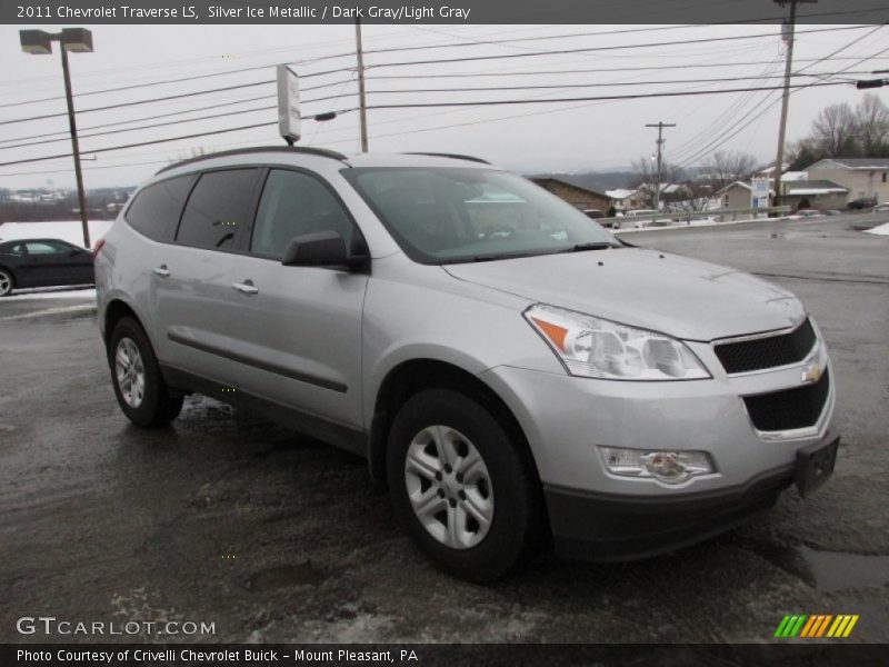 Silver Ice Metallic / Dark Gray/Light Gray 2011 Chevrolet Traverse LS