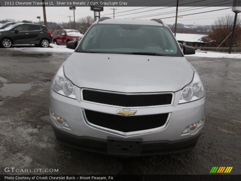 Silver Ice Metallic / Dark Gray/Light Gray 2011 Chevrolet Traverse LS