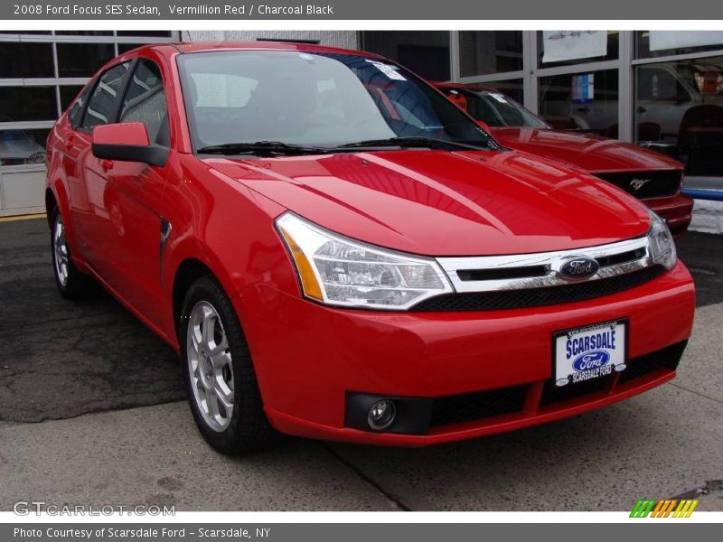 Vermillion Red / Charcoal Black 2008 Ford Focus SES Sedan