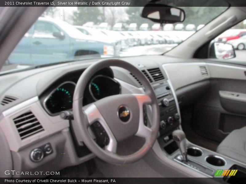 Silver Ice Metallic / Dark Gray/Light Gray 2011 Chevrolet Traverse LS