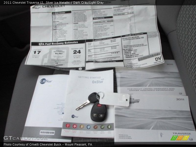 Silver Ice Metallic / Dark Gray/Light Gray 2011 Chevrolet Traverse LS